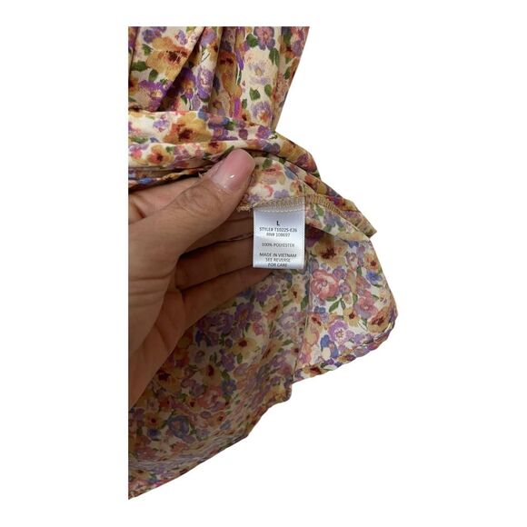 Alice Blue V-Neck Floral Print and Tie Waist Large - Picture 7 of 7